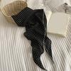 Women's Polyester Head Scarf With Dots Stylish Hair Cover Korean Style Triangled Scarf For Evening or Outdoor Daily Use