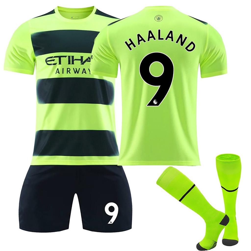 22/23 Manchester City Second Away Jerseys Children's Football Training Suit Set