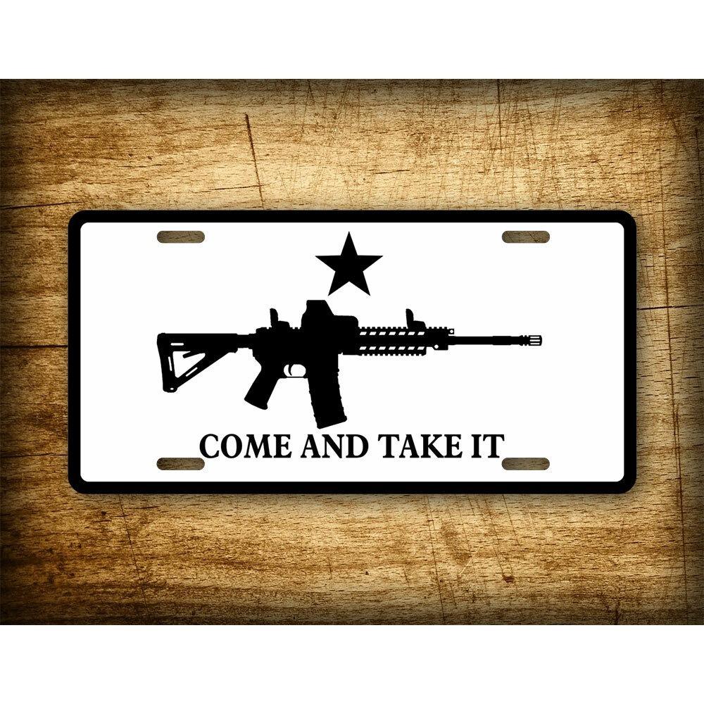 

Come And Take It Patriotic License Plate USA Star AR15 Car Tag Metal Decor чорний