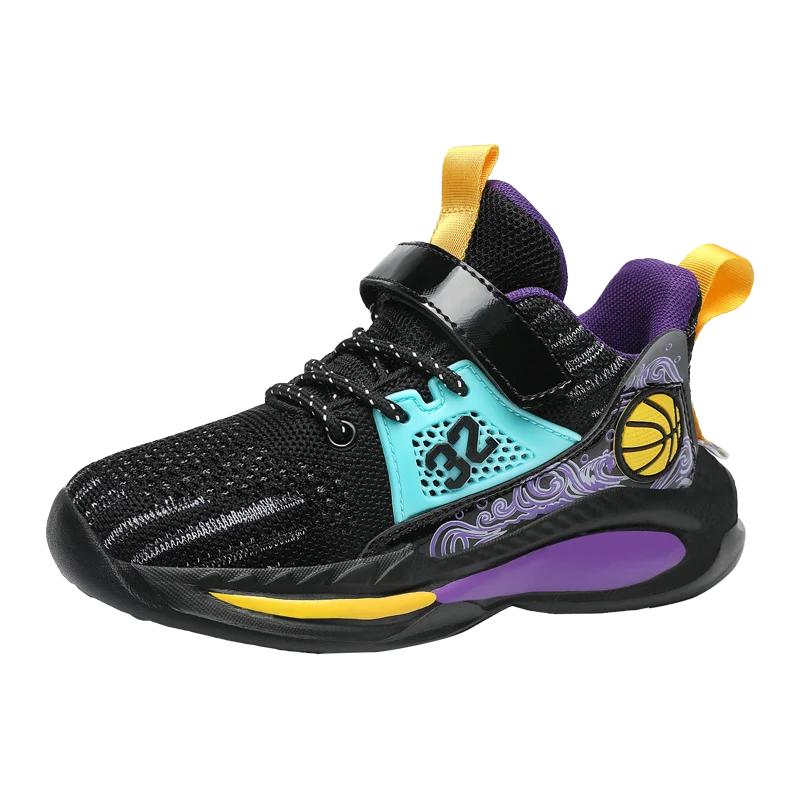 Brand Kids' Sports Shoes Non-slip Running Shoes Boys Basketball Sports Tennis Shoes Fashion Comfortable Teenager Casual Sneakers