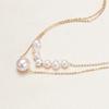 Origin: Zhuji freshwater pearl double-layered clavicle chain necklace with pendant