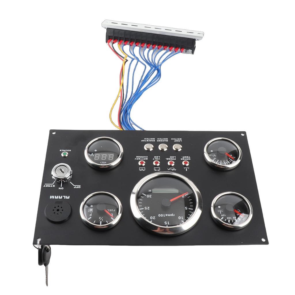 85mm Instrument Panel Gauge Set 24V 0 to 3000RPM Water Temperature Oil   Oil Pressure with Key for Boat Yacht