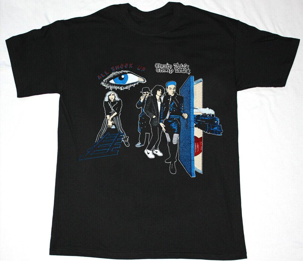 SALE Cheap Trick All Shook up Album Men T-shirt Black Tee All Sizes Unisex T-Shirt S