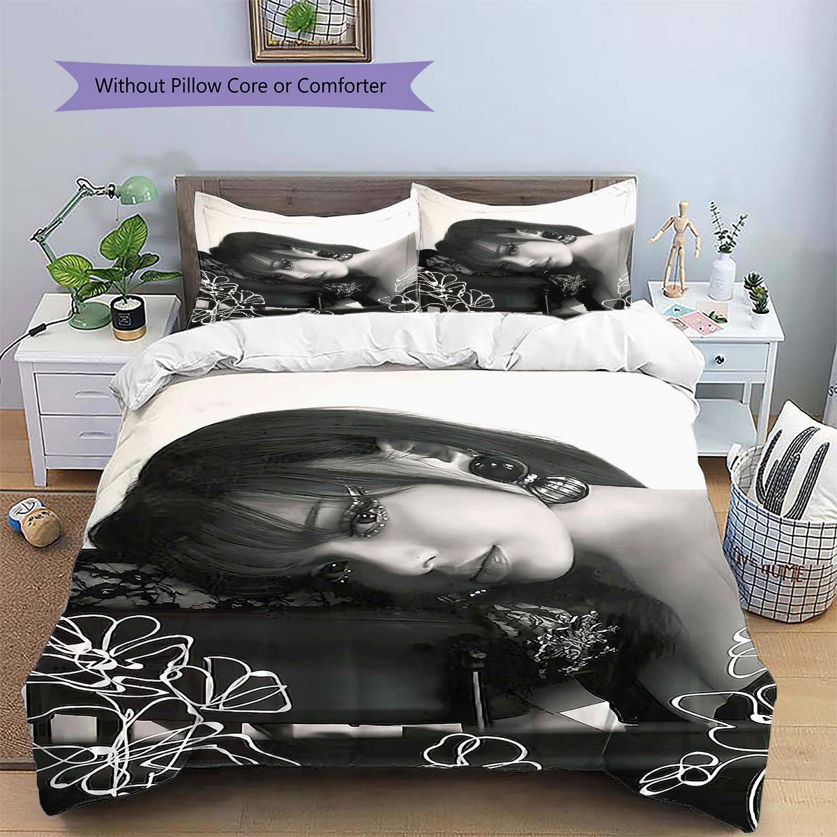 1 Stück Ayliva Themenmuster Bettwäsche Steppdecke Set Bettbezug Kissenbezug Heimdekoration Geburtstagsgeschenk (1 Bettbezug + 2 Kissenbezüge, ohne Füllung) 135x200cm