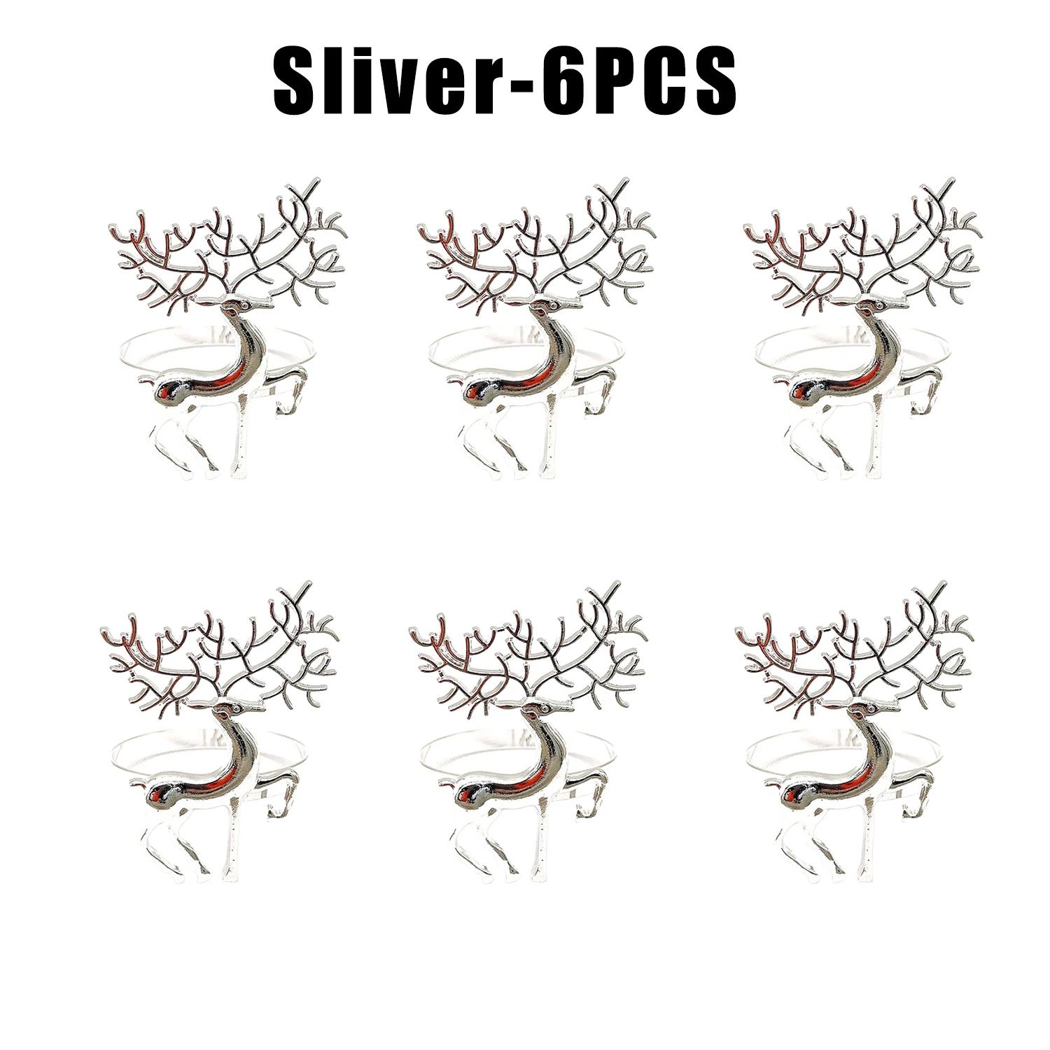 

Праздничные кольца для салфеток в виде оленей, золото, серебро, рождественские держатели для салфеток в виде оленей для праздничного стола, декор для обеда