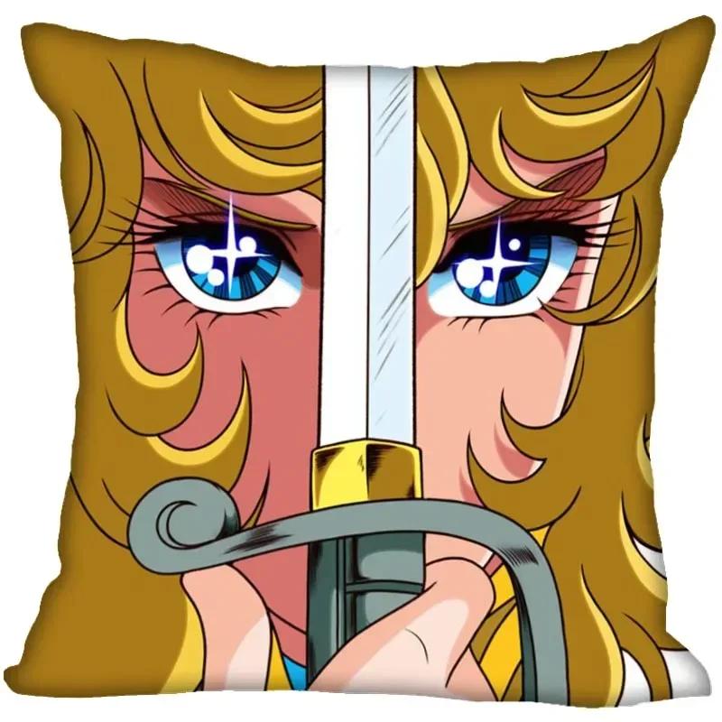 Anime The Rose Of Versailles Pillow Case For Home Decorative Satin Pillows Cover Invisible Zippered Throw Cushions Cover 1007