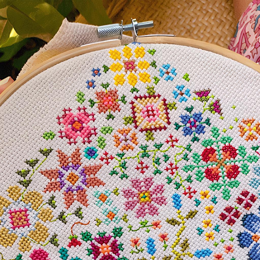 A Flower A Day Embroidery Stitches Practice Kit with Stamped Embroidery Patterns DIY Floral Embroidery Kit for Adults Beginners