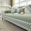 Sofa Cushion Four Seasons Universal Anti-Slip Tape Cushion Dustproof Leather Sofa Cover Backrest Cover Cloth Leaves