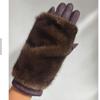 Conjunto Doble Moda Personalidad Ante Invierno Mantener Caliente Pantalla Táctil Guantes de Mujer Peludos Imitación Visón Terciopelo Guantes de Medio Dedo