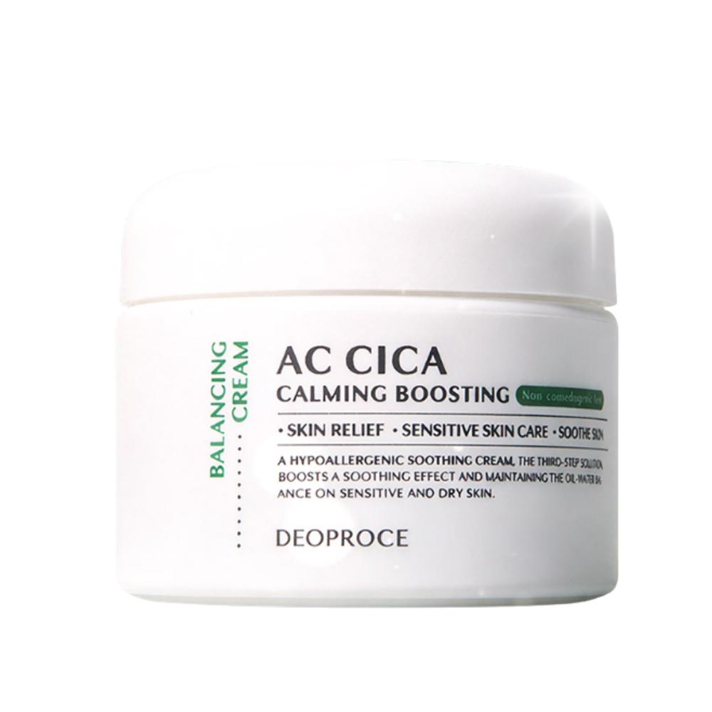 Deoproce AC Cica Calming Boosting Balancing Cream 50g - Soothing & Moisture Barrier Repair for Sensitive & Troubled Skin