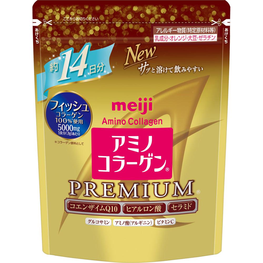 

Meiji (formerly Meiji Seika) Amino Collagen Premium 14-Day Supply 98g Beautiful skin Collagen 1