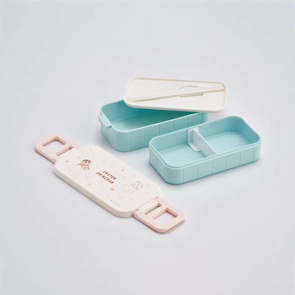 Skater Bento Made In Crayon Pastel Box, 2-Tier, 600ml, Japan, Shin-chan Design, YZW3-A