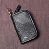 NZPJ Men's Leather Key Bag, The First LayerOf Cowhide, Ladies' Purse, Multi-functional Vintage Vegetable Tanned Leather ID Bag.