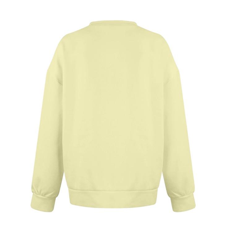 Lightweight Warm Women Casual Sweatshirt Long Sleeve V Neck Pullover With Pockets Fashion Color