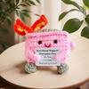 Mini Crochet Doll Card Fire Extinguisher Trash Can Funny Positive Energy Handmade Creative Gift
