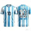 Ultima tricou stil tricou de casă Argentina #10 Lionel Messi pentru bărbați și femei în 2026, Imprimeu casual printat 3D pentru familii