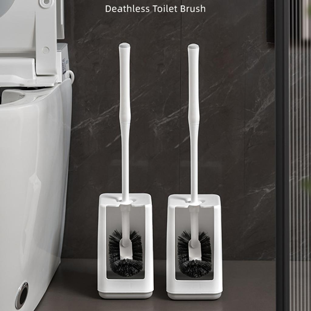 Space Saving Bathroom Brush Kits for Hygienic Stain Removal and Organized Storage Curved Toilet Bowl Scrubber and Handle