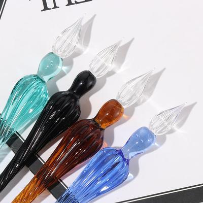 1PC Handmade Dipping Writing Signature Fountain Pen Filling Ink Painting Supplies Glass Dip Pen