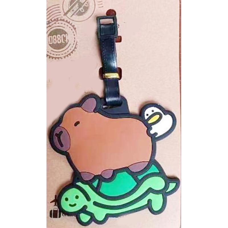 Cute Capybara Charm for Bags Soft PVC Japanese Style Animal Luggage Label Accessory Suitcase Identifier for Women Men