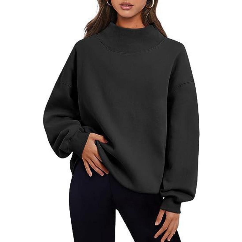 New Autumn and Winter Fashion Casual Style Semi-high Neck Loose Women's Sweatshirt