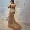 Goldenes Fischschwanz-Abendkleid für Damen – 2025 Neuer eleganter Herbst/Winter-Bankettstil