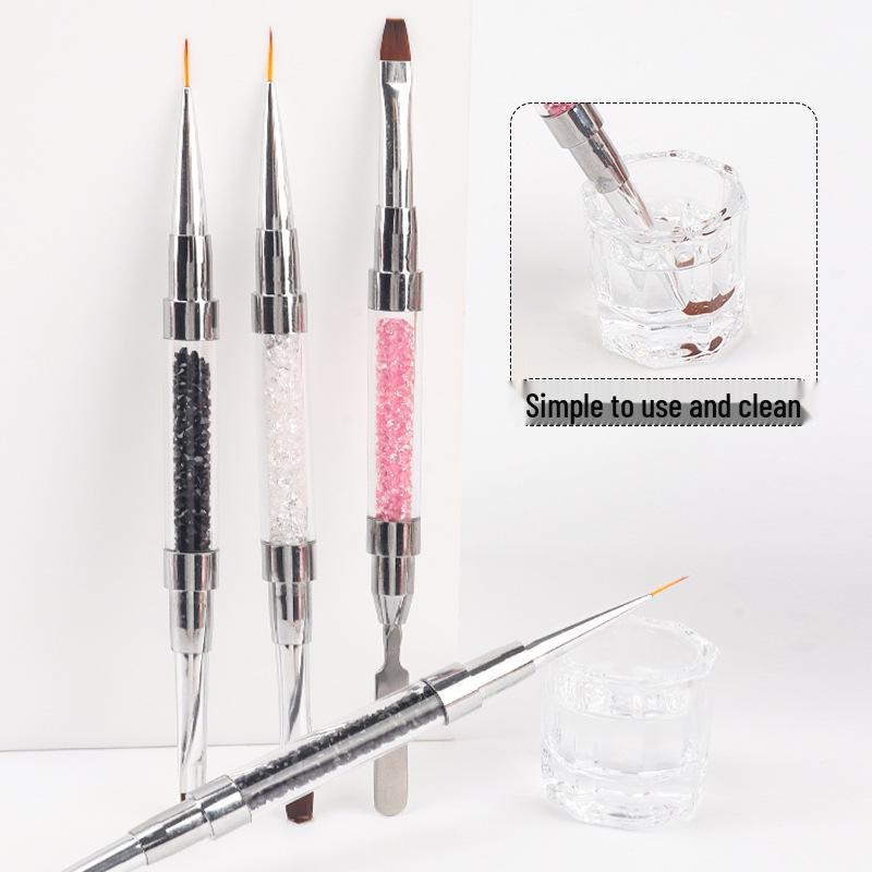 Double-Ended Multifunctional Nail Art Brush and Gel Polish Pen