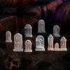 3D Printed Graves for Models 10Pcs Mini Tombstone, Unpainted Gravestone Model Kit, Micro Cemetery Detailed Crafts Diorama Accessories, Halloween