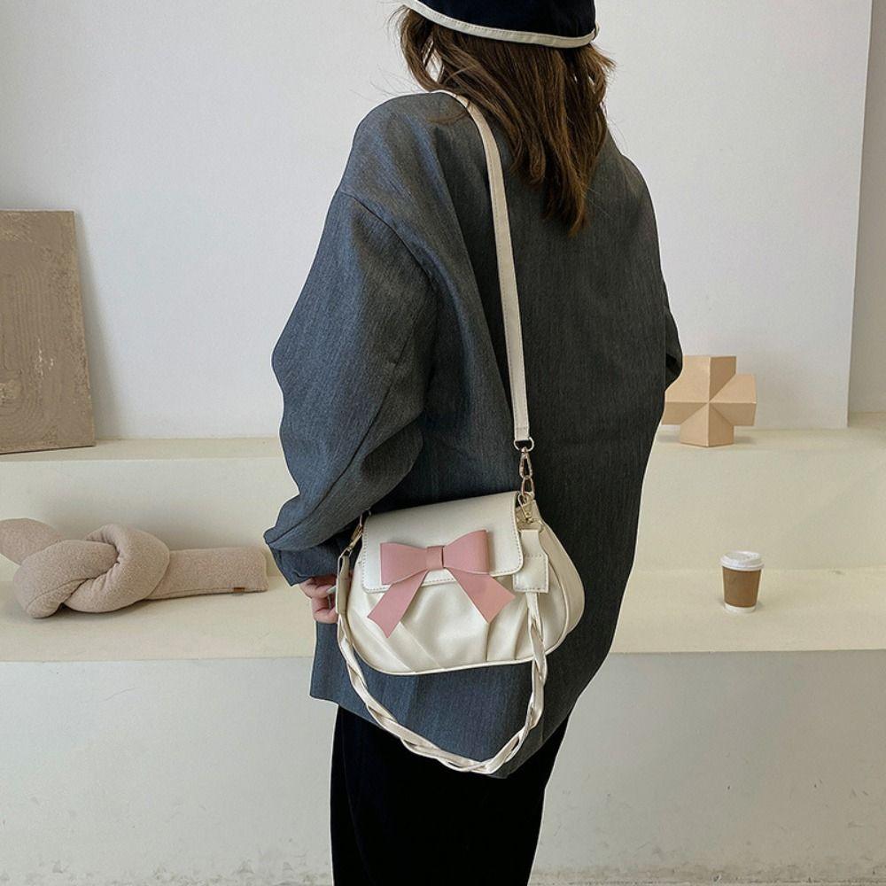 Handbag Bowknot Crossbody Bag Korean Style PU Leather Underarm Bag Bow Shoulder Bag  Outdoor