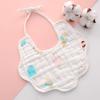 6 Layer Muslin Cotton Baby Bibs With Ties Newborn Soft Absorbent Drool Bibs For Infants Saliva Towel Burp Cloth