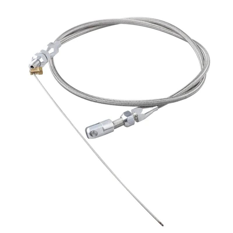 36" Throttle Gas Cable Kit Stainless Steel Braided For 97-07 Chevrolet/Chevy LS1 Engine 4.8L 5.3L 5.7L 6.0L Silver