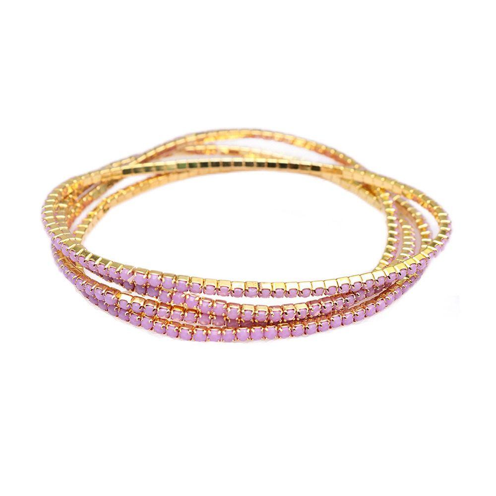 Bling Single Rhinestone Bracelet Jewelry Colored Bangle Fashion Elastic Crystal Bracelet  Boy