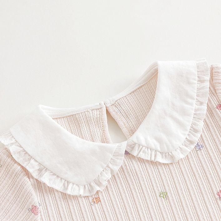 Girl Doll Collar Baby Short Sleeved Cute T-shirt Cotton Top Thin Summer Baby New Style