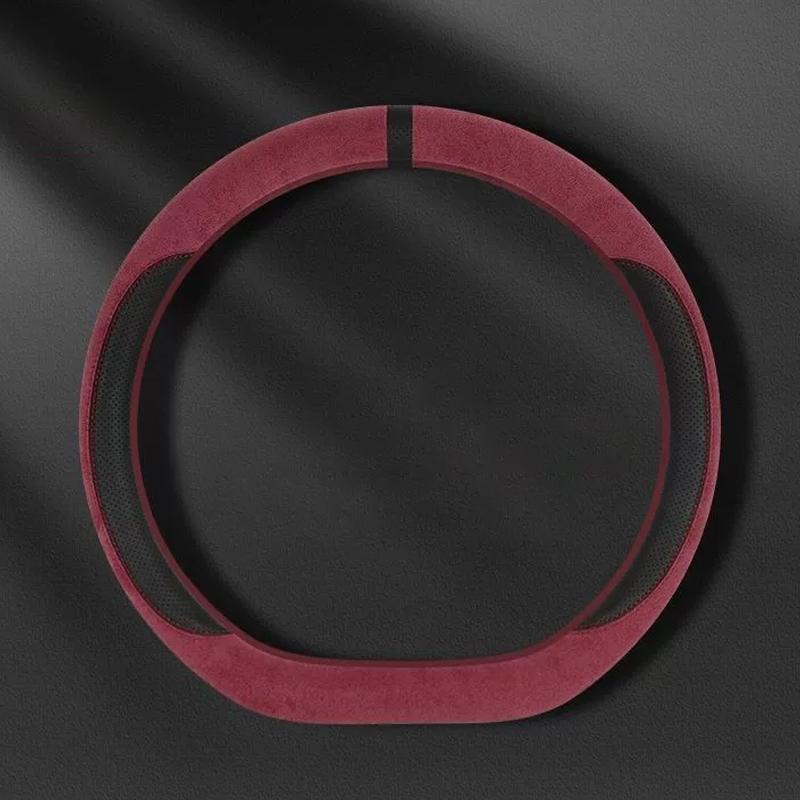 Semišový poťah na všetky ročné obdobia Poťah na volant auta Ultra tenký Protišmykový Tvar D Okrúhly Priedušný Ochranný poťah na volant auta