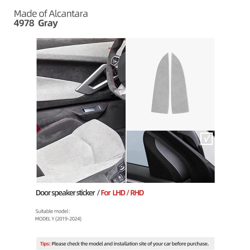 Betterhumz For Tesla 2018 Model 3 Highland Model Y Juniper 2025 Made of Alcantara Car Interior Door Speaker Decor Trim Stickers