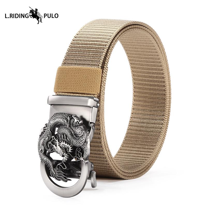 Men's Belt Toothless Alloy Automatic Buckle Men's Belt Imitation Nylon Canvas Youth Versatile Casual Belt