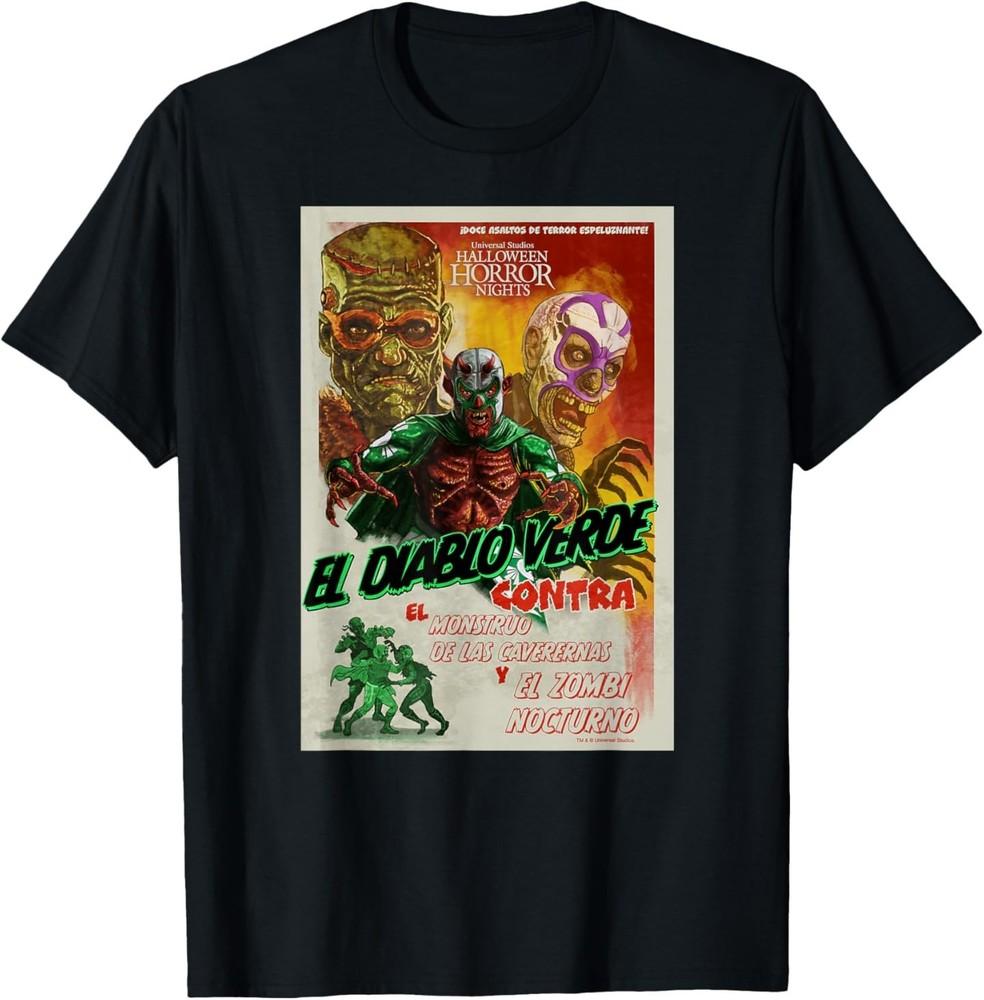 Universal Halloween Horror Nights Lucha Libre Diablo Verde T-Shirt