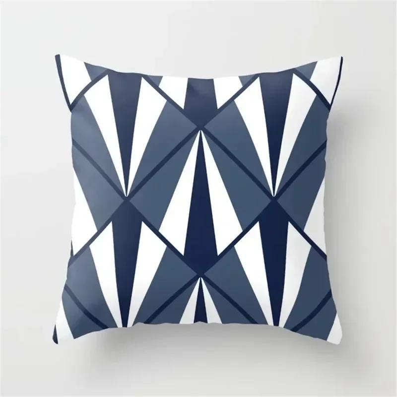 Color block geometric patterns Double-sided Printed pillow cover Short plush Suitable living rooms bedrooms throw cushion cover
