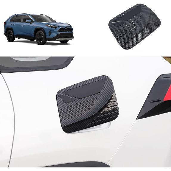 Fuel Tank Cover Compatible With Toyota RAV4 2024 2023 2022 2021 2020 2019Oil Cap Gas Cover Trim Exterior Car Accessories ABS 1PC(Carbon Fiber Style)