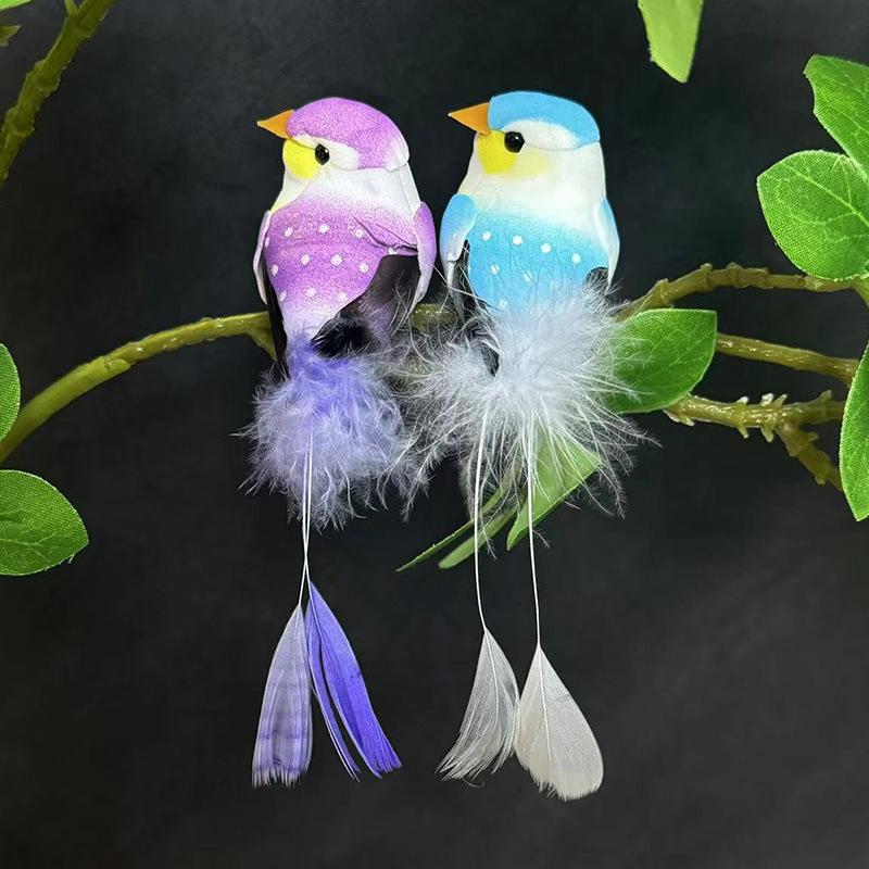 Cute Artificial Birds Fake Foam Animal Simulation Feather Birds Models Tit DIY Craft Home Garden Ornament Decoration