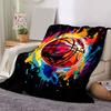 1pc Basketball Printing Lightweight Flannel Blanket, Comfortable and Warm Blanket, for Camping Sofa Bed and Couch Office, In All Seasons