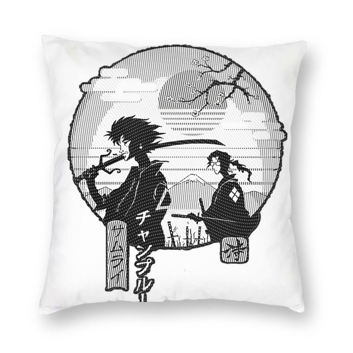 

Adventure Samurai Champloo Anime Square Pillowcase Pillow Cover Cushion Decor Comfort Throw Pillow for Home Living Room 12x12Inch