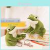 Plush Frog Toy Sitting Pose With Big Eyes For Childrens Gift And Decor