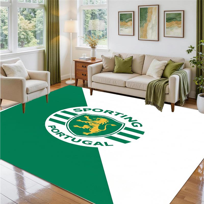 Sporting CP FC Design Crystal Velvet Rug Soft Decorative Mat for Bedroom Entrance