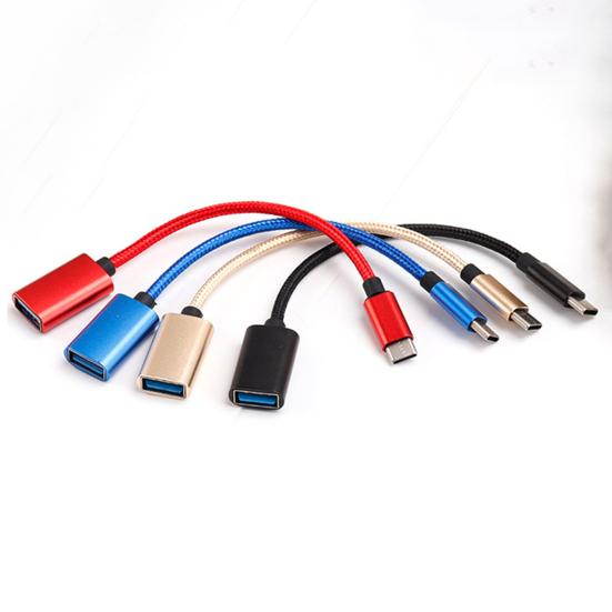 Nylon Braided OTG Adapter USB Data Cable Micro Adapter Cable U Disk Adapter Cable