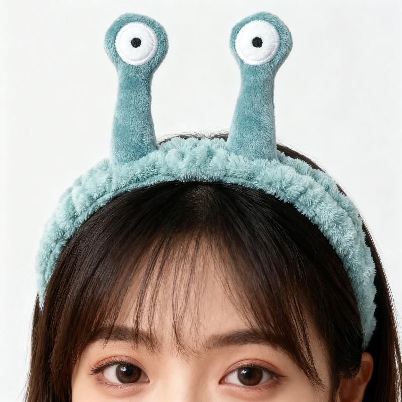 Animal Ears Headband With Fluffy Ball Soft Coral Fleece Elastic Band For Women Makeup Face Washing Skin Care Cosmetic