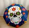 Skulls And Roses Artwork Portable Automatic Umbrella Retractable Design with 8-Rib Durability Durable Plastic & Iron Perfect for Outdoor Adventures