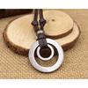 Vintage Men Women Double Circle Adjustable Leather Cord Necklace Pendant Jewelry Christmas Gift Initial Necklace