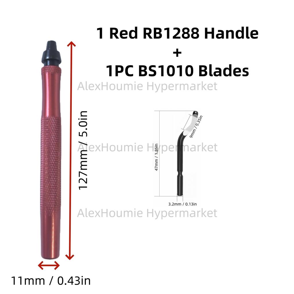 Metal Handle Deburring Tool Kits with BS1010 Blades Deburr Tool Edge Burr Remove 360 Degree Rotary High Grade Swivel Blades