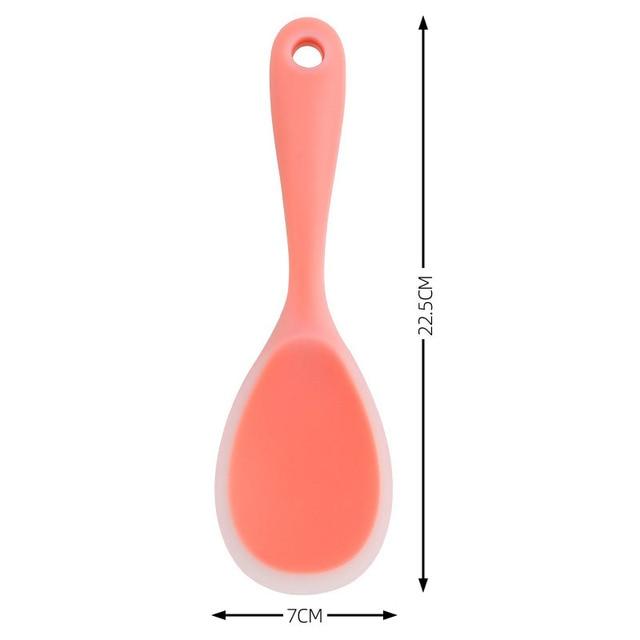 1Pcs Translucent Heat-resistant Silicone Non-stick Pan Cooking Tools Long Handle Kitchen Accessories Rice Spoon