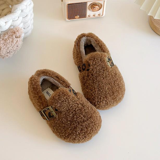 Winter Warm Fleece Baby Shoes: Soft Sole, Closed Heel, Thick Cotton for Girls